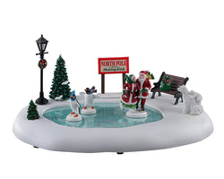 Lemax Village Collection North Pole Skating Rink, B/O Table Accent #14837