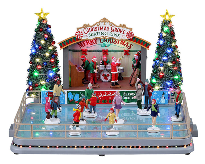 Lemax Village Collection Christmas Grove Skating Rink, With 4.5V Adaptor #14870