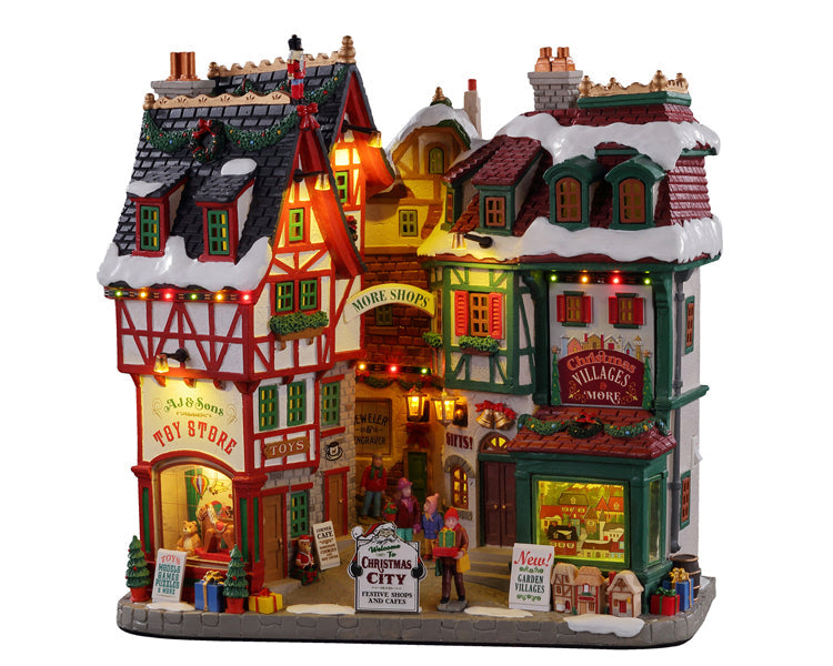 Lemax Christmas City Facade Lighted Battery Operated Building #15739