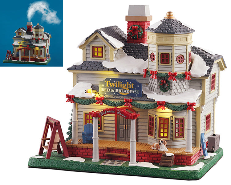 Lemax Twilight Bed & Breakfast Lighted Building with 4.5V Adaptor #15740