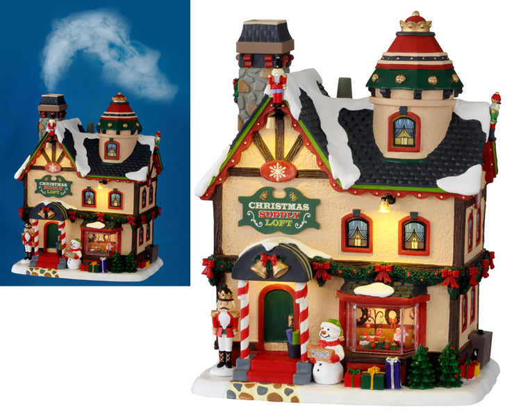 Lemax Christmas Supply Loft Lighted Building with Adaptor #15741