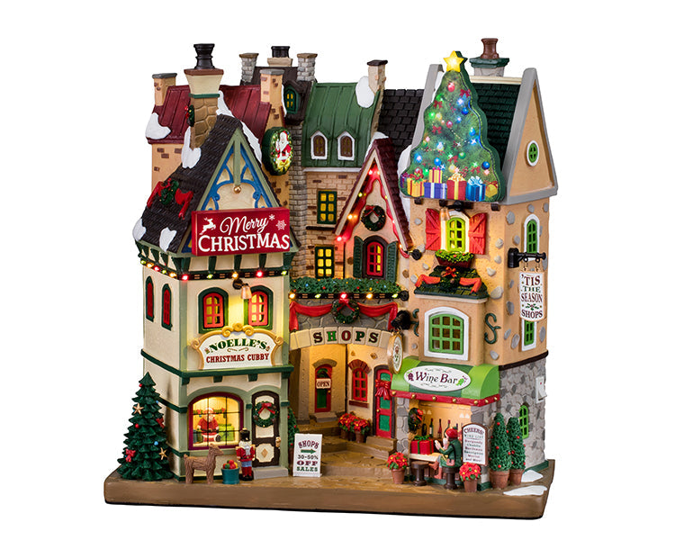 Lemax Tis the Season Shops Facade Battery Operated Lighted Building #15804