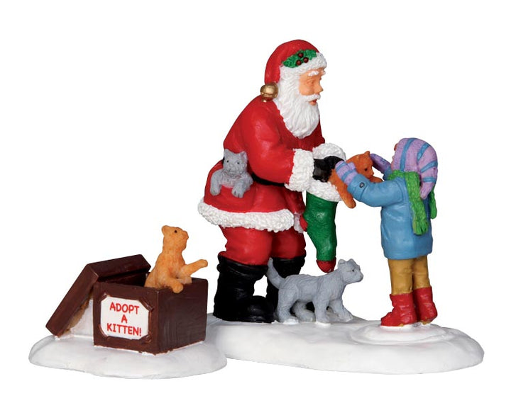 LEMAX Santa and Kittens, set of 2 #22045