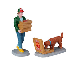 Lemax Village Collection Top Pizza Delivery, Set of 2 #22113