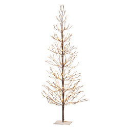 6ft Electric Snowy Brown Tree
