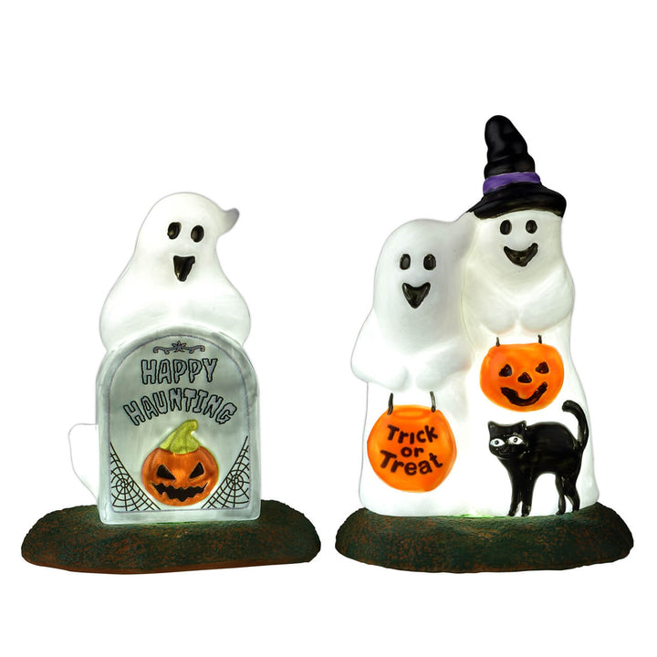 LEMAX Happy Halloween Ghosts, set of 2, Battery Operated (4.5V) #24934