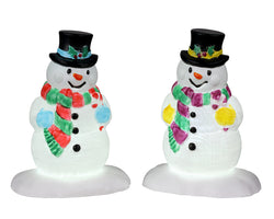 Lemax Village Collection Holly Hat Snowman, Set of 2, B/O (4.5V) #24965