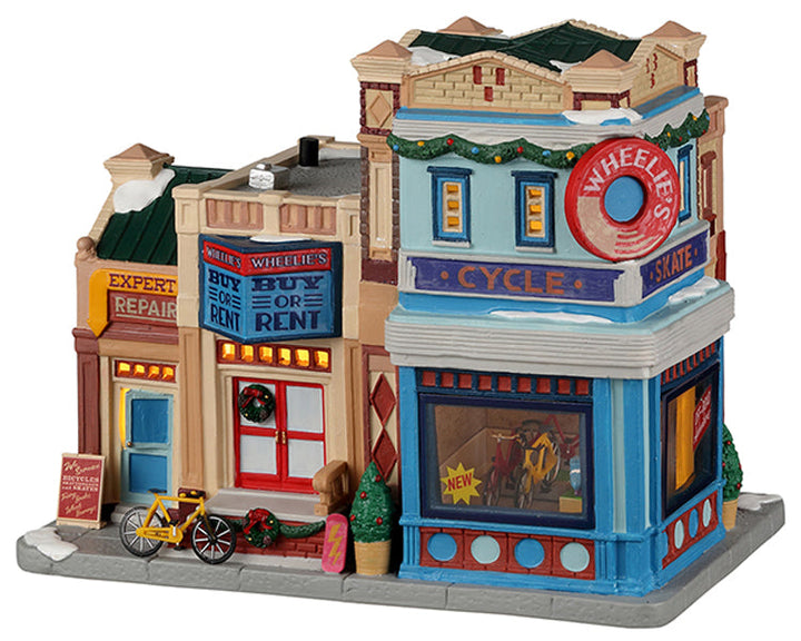 Lemax Village Collection Wheelie's Cycle And Skate Shop #25891