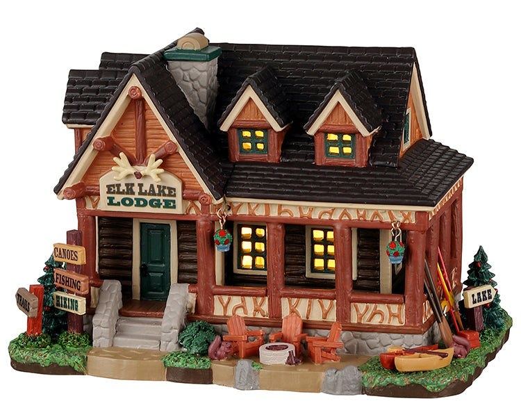 Lemax Elk Lake Lodge Lighted Building #25905