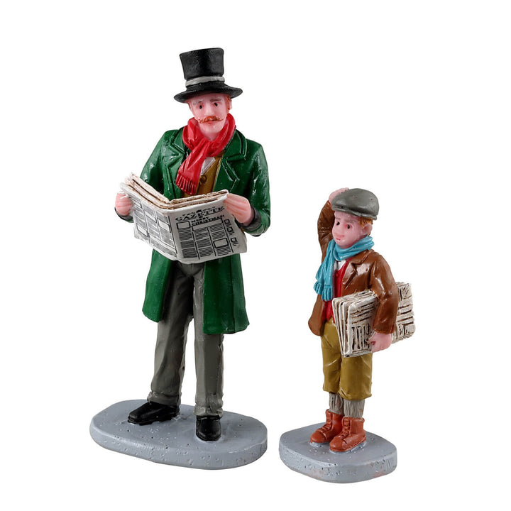 Lemax Village Collection Merry Newsboy, set of 2 #32203