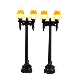 LEMAX Candy Corn Street Light, set of 2, Battery Operated (4.5V) #34071