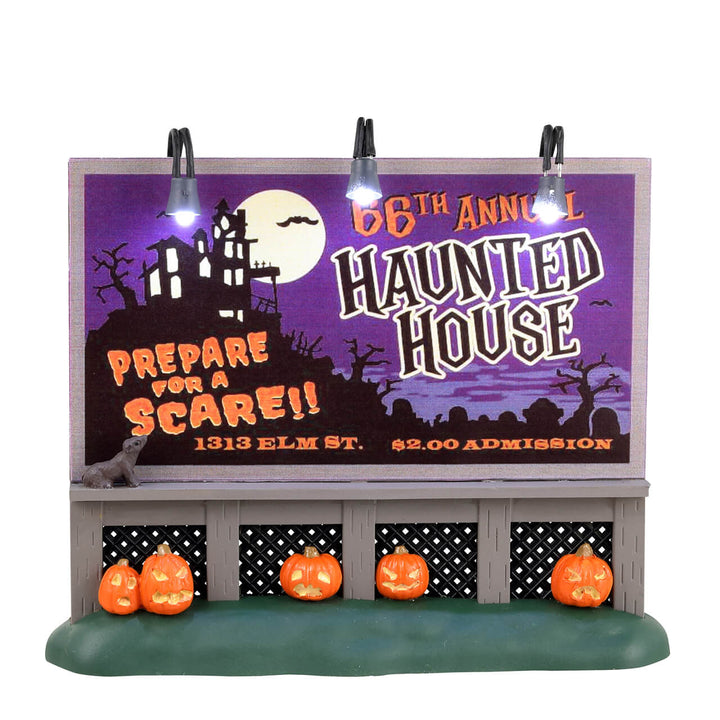 Lemax Village Collection Haunted House Billboard, Battery Operated (4.5V) #34075