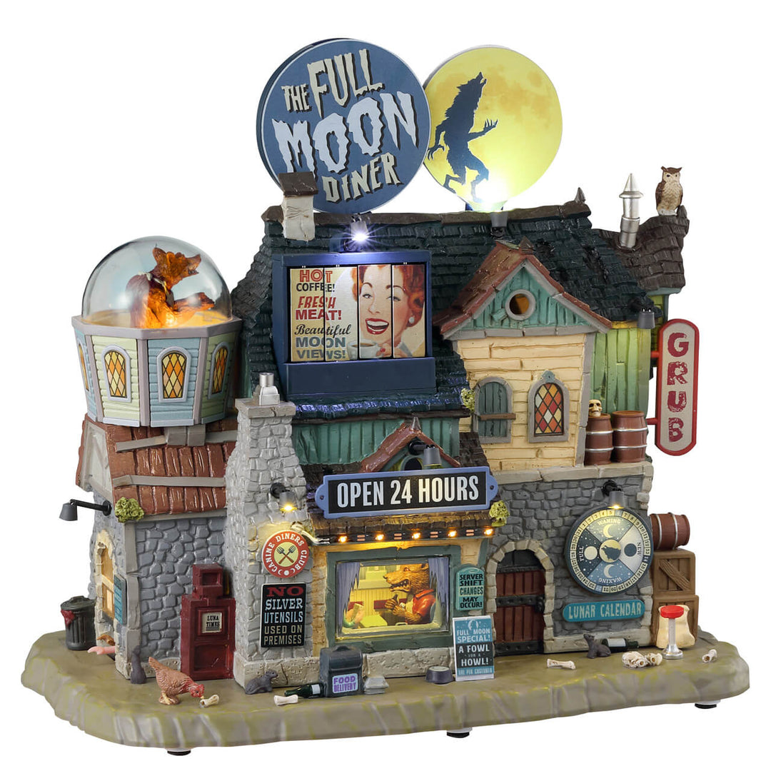 Lemax Village Collection The Full Moon Diner, With 4.5v Adaptor #35012 