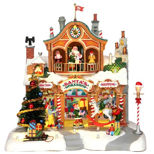 Lemax Santa's Workshop Sights and Sounds Lighted Animated Building #35558