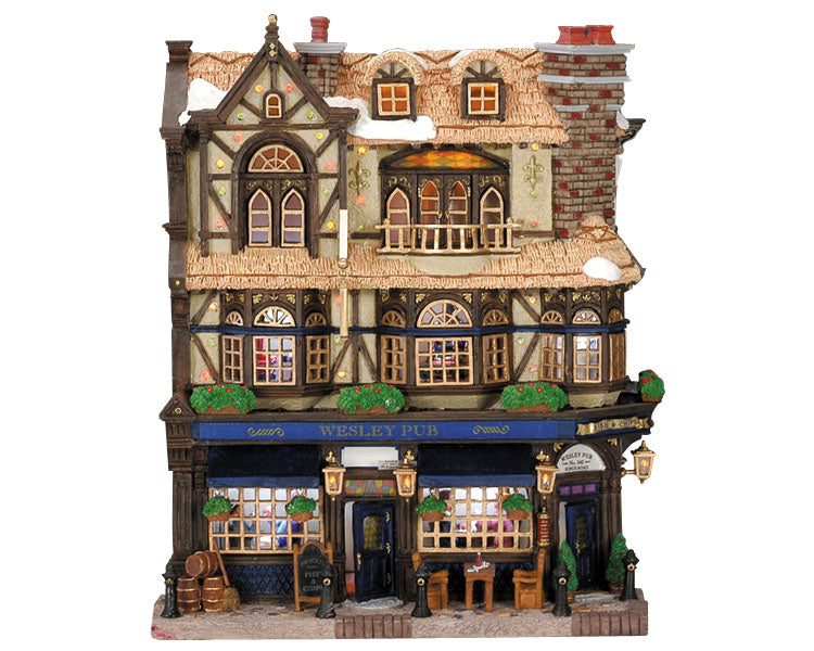 Lemax Wesley Pub Lighted Facade Battery-Operated Building #45099