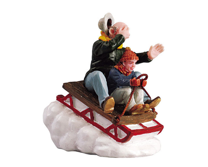 Lemax Village Collection Sledding With Gramps #52084