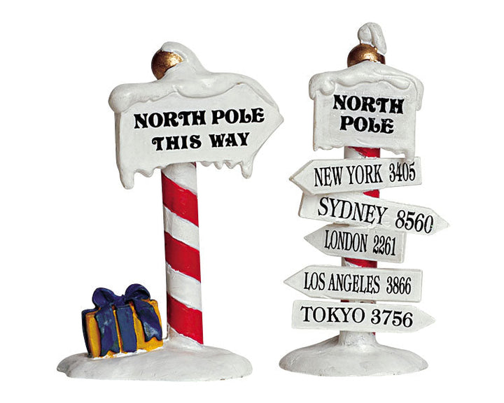 Lemax Village Collection North Pole Signs, Set Of 2 #64455