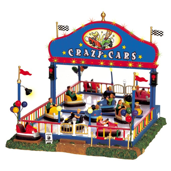 Lemax Crazy Cars Sights and Sounds Animated Carnival Ride with Adaptor #64488