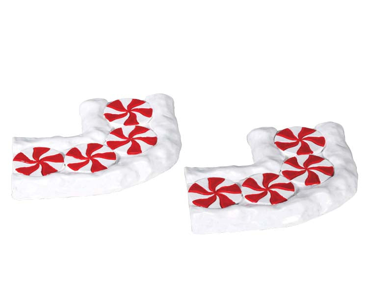 Lemax Candy Cane Lane Curved Village Accessory Set of 2 #74207