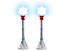 Lemax Village Collection Snowflake Lamp Post, Set of 2, B/O #74228