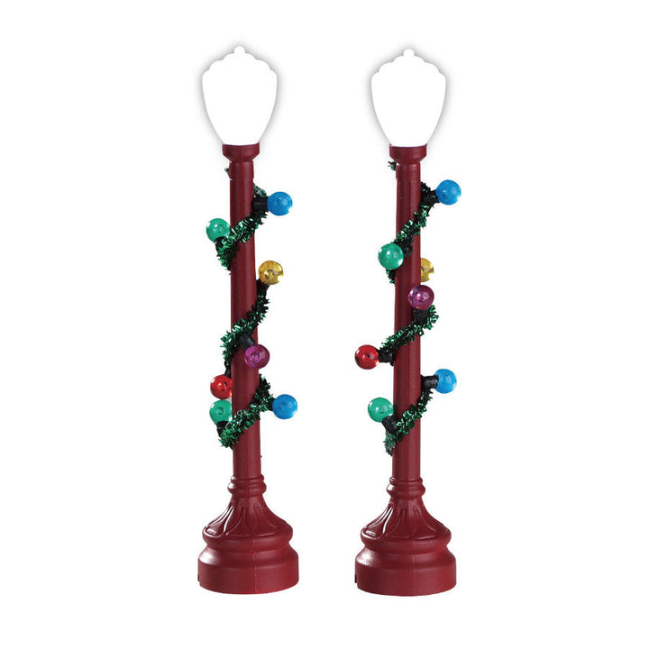 Lemax Village Collection Red Globe Street Lamp, Set Of 2 #74229