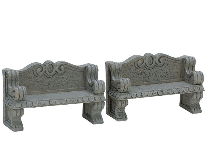 LEMAX Stone Bench, Set of 2 #74612