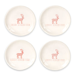 Christmas Deer Plate Set of 4