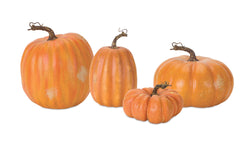 Set of 4 Orange Decorative Pumpkins