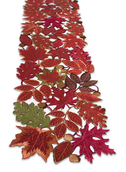 Red Autumn Leaves Table Runner