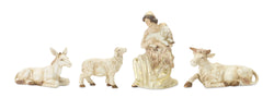 Set of 4 Shepherd with Animals Nativity