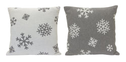 Set of 2 Grey and White Snowflake Pillow