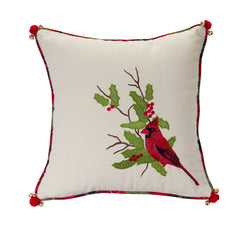 17in Cotton Cardinal Pillow
