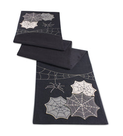 Spider and Web Halloween Table Runner