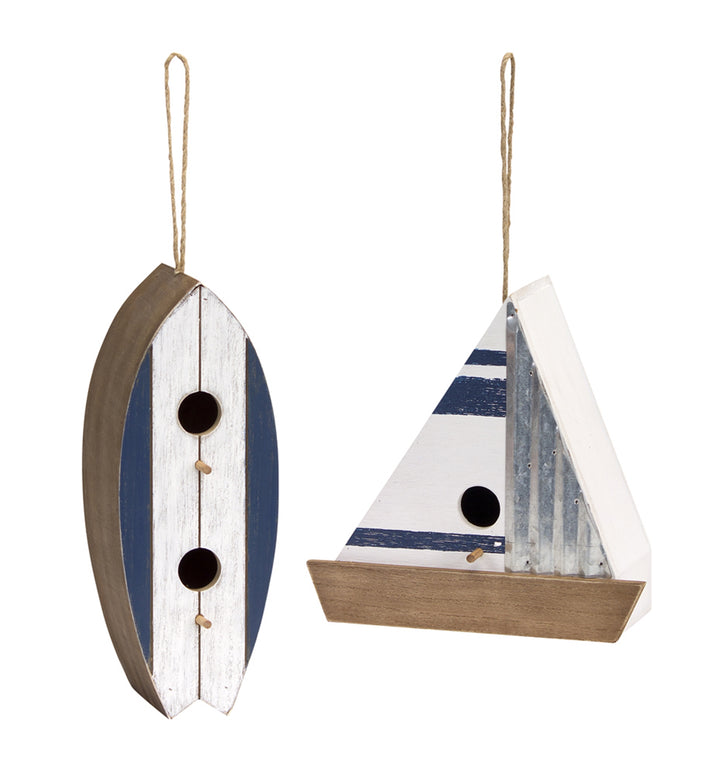 Set of 2 Boat and Canoe Ornaments