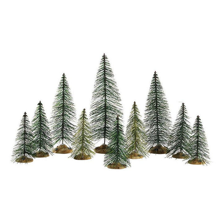 Lemax Village Collection Needle Pine Trees, Set Of 10 #84358