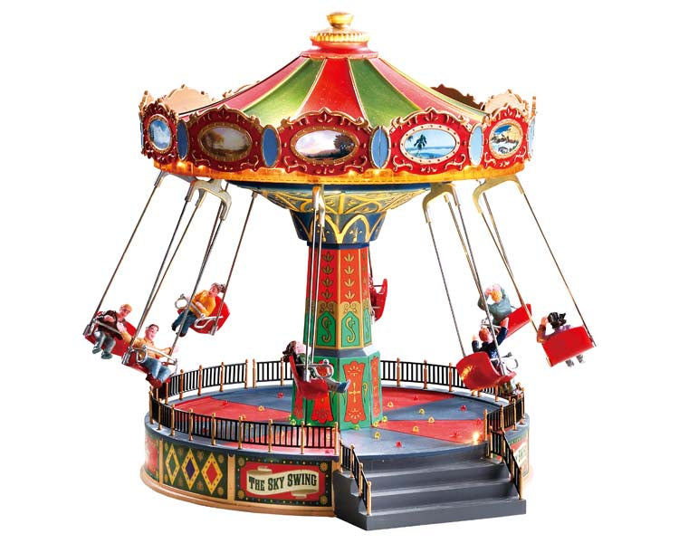 Lemax The Sky Swing Animated Sights and Sounds Carnival Ride #84379