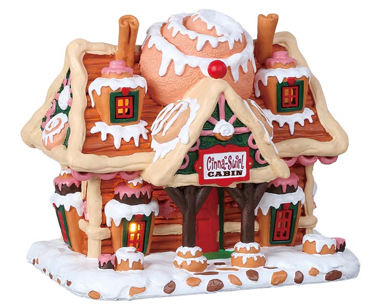 Lemax Cinna-Swirl Cabin Lighted Building Battery-Operated #85383
