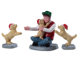 Lemax Village Collection New Puppies, Set of 3 Figurines #92778
