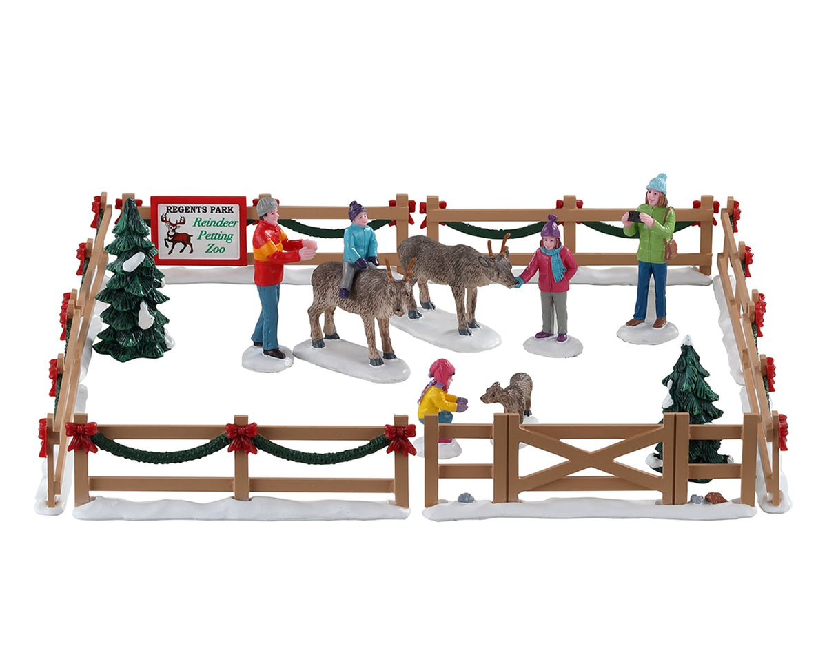 Lemax Reindeer Petting Zoo Table Accent Set of 17 #93434