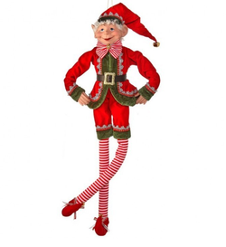 30in Fabric Dreaming Bendable Elf Ornament
