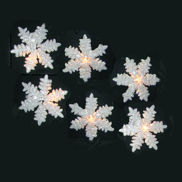 Kurt Adler UL 10-Light White Snowflake Party Light Set