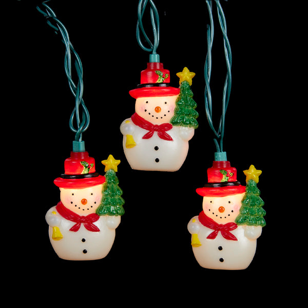 Kurt Adler UL 10-Light Snowman with Tree Light Set