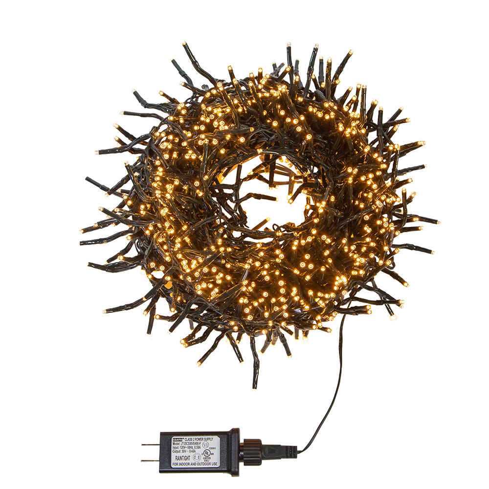 Kurt Adler CUL 1000-Light 33-Foot Cluster Light Set with Classic White 3MM LED Bulbs