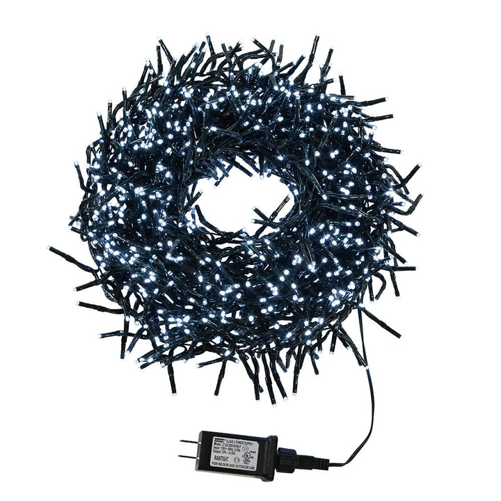 Kurt Adler CUL 1000-Light 33-Foot Cluster Light Set with Cool White 3MM LED Bulbs