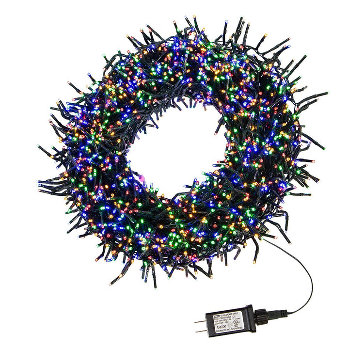 Kurt Adler 2000-Light 65-Foot Cluster Garland with Multi-Color LED Lights