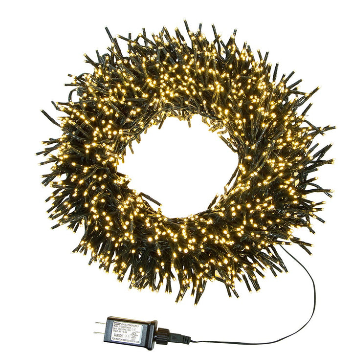 Kurt Adler 2000-Light 65-Foot Cluster Garland with Warm White LED Lights