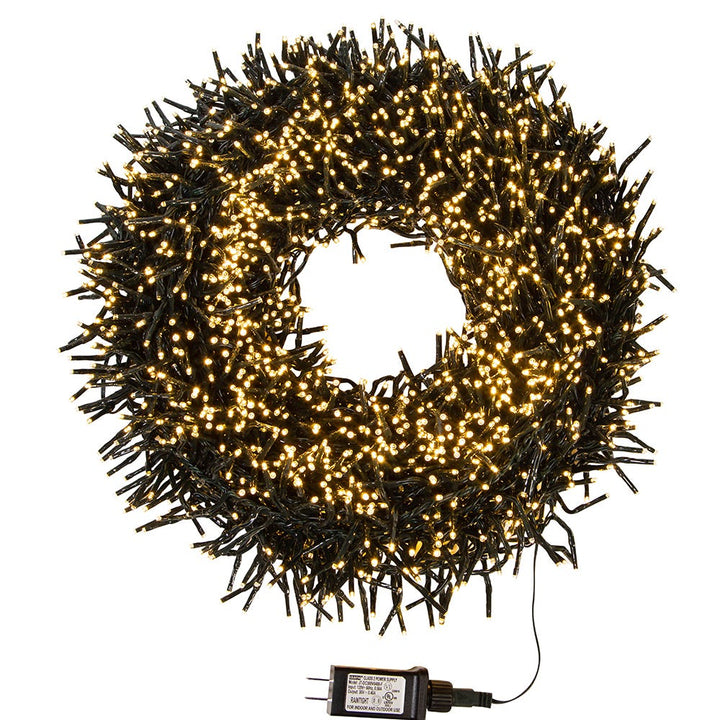 Kurt Adler 3000-Light 98-Foot Cluster Garland with Warm White LED Lights