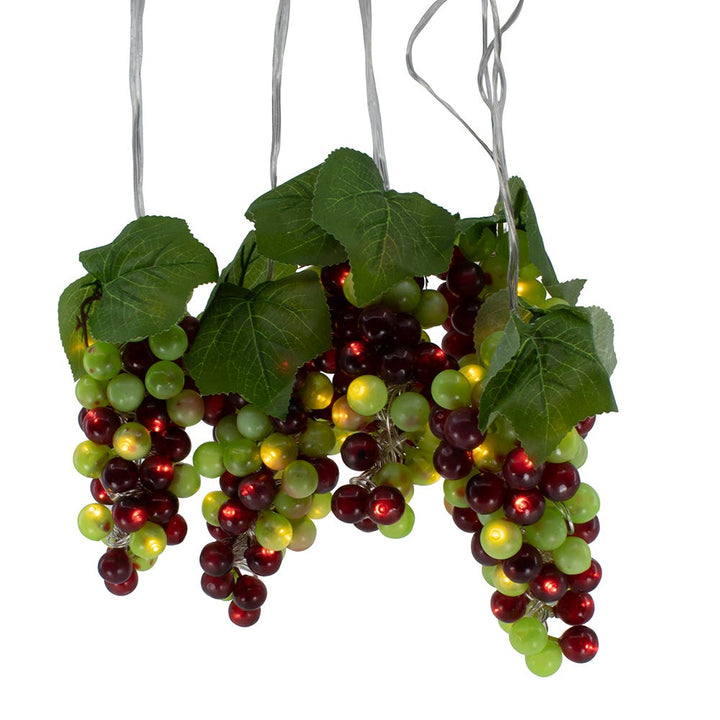 Kurt Adler 100-Light Green and Burgundy LED Grape Light Set with 5 Grape Bunches