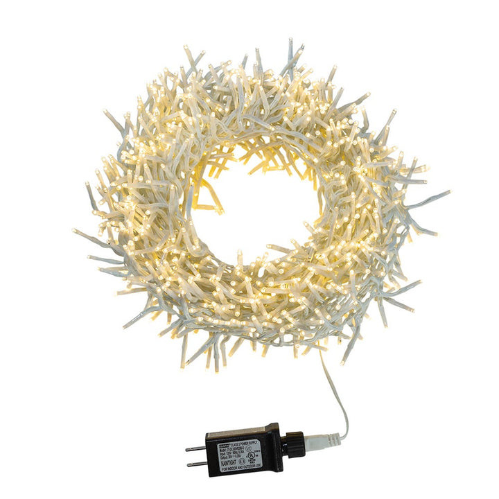 Kurt Adler 33-Foot 1000-Light Cluster Garland with Warm White LED Lights