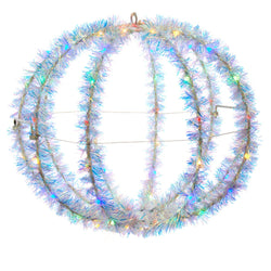 Kurt Adler 12-Inch Multi-Color LED Tinsel Foldable Sphere